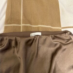 OAK + FORT Satin Skirt in Brown
